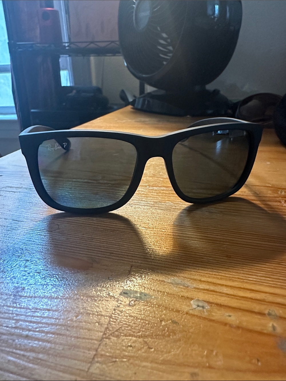 Ray-Ban Men's Black Frame Sunglasses with Dark Lenses